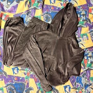 Skims Women's Brown Velour Tracksuit